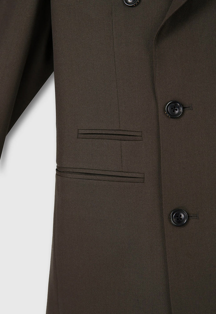 Tonywack - Wool Twill Double-Breasted Tailored Blazer (Brown) product image 15 | TRAB K-Fashion Australia