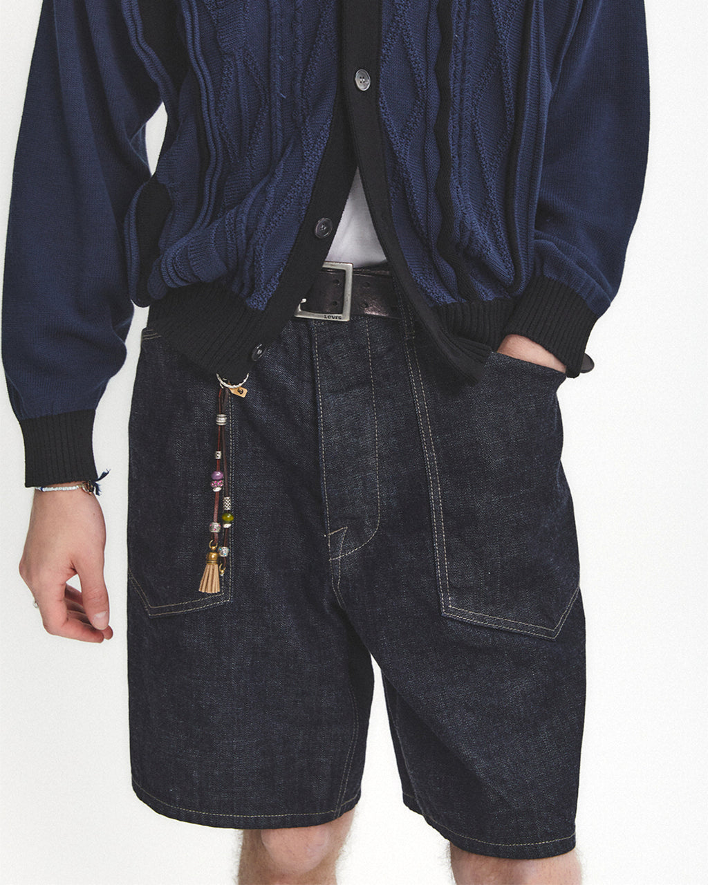 Eastlogue - Asymmetrical Cable Cardigan (D.navy) product image 3 | TRAB K-Fashion Australia