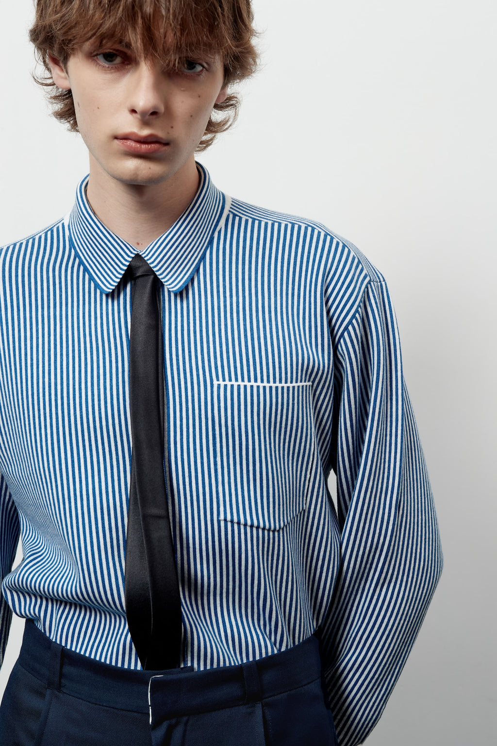 Stu - Stripe Knit Shirt (Blue) product image 6 | TRAB K-Fashion Australia
