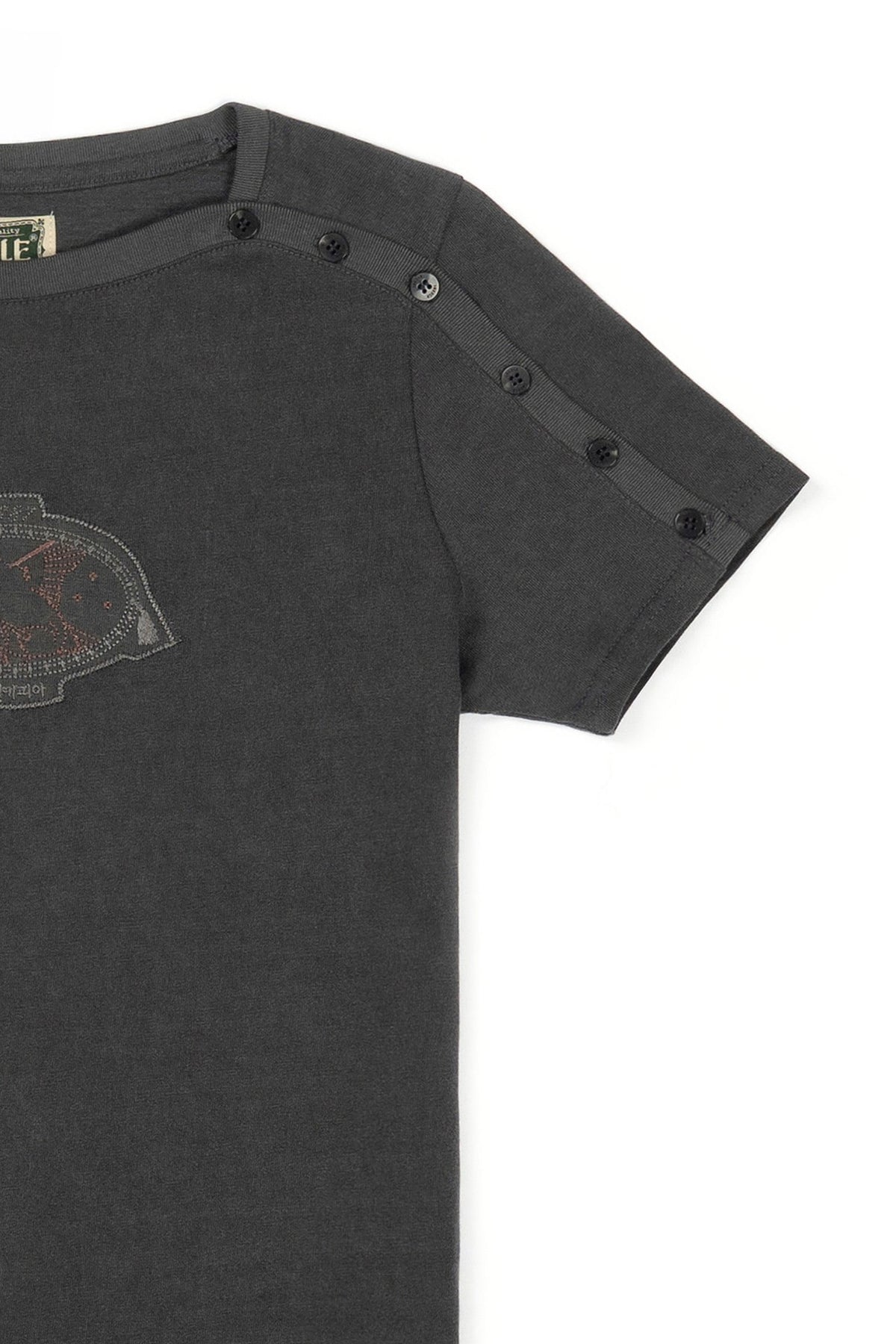 Ioedle - Birth Of Gravity Fastened Boat Neck T-Shirt (Charcoal) product image 5 | TRAB K-Fashion Australia