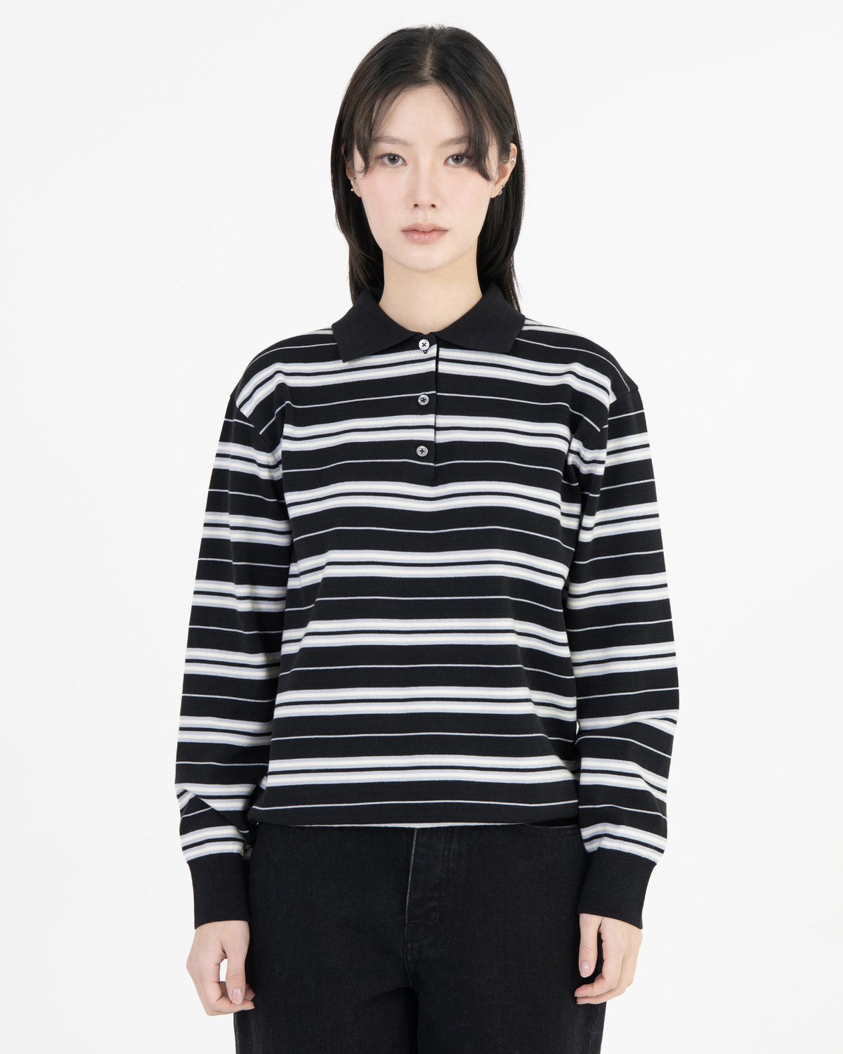 Brownyard - Stripe Knit Pique (Navy) product image 1 | TRAB K-Fashion Australia