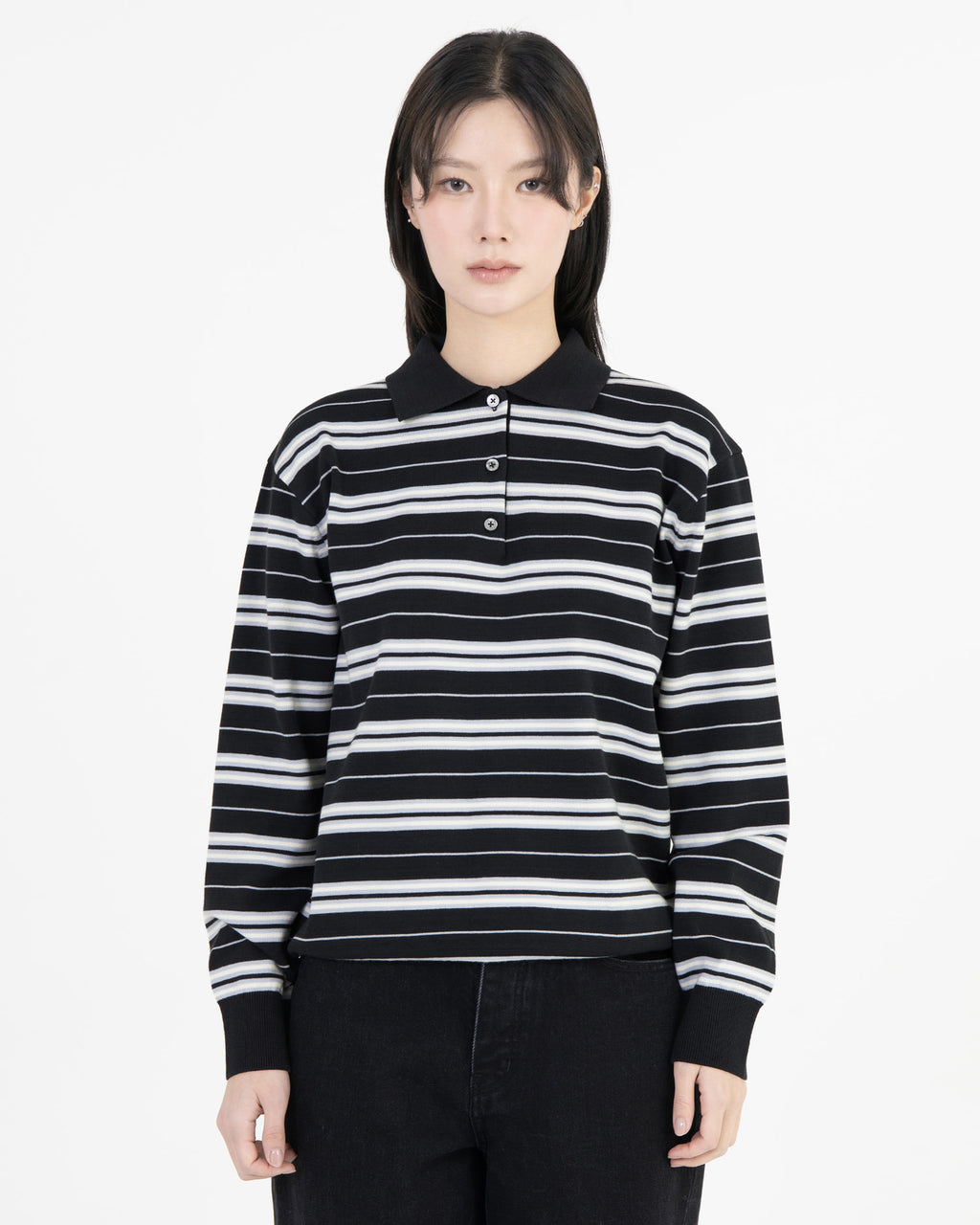 Brownyard - Stripe Knit Pique (Navy) product image 1 | TRAB K-Fashion Australia