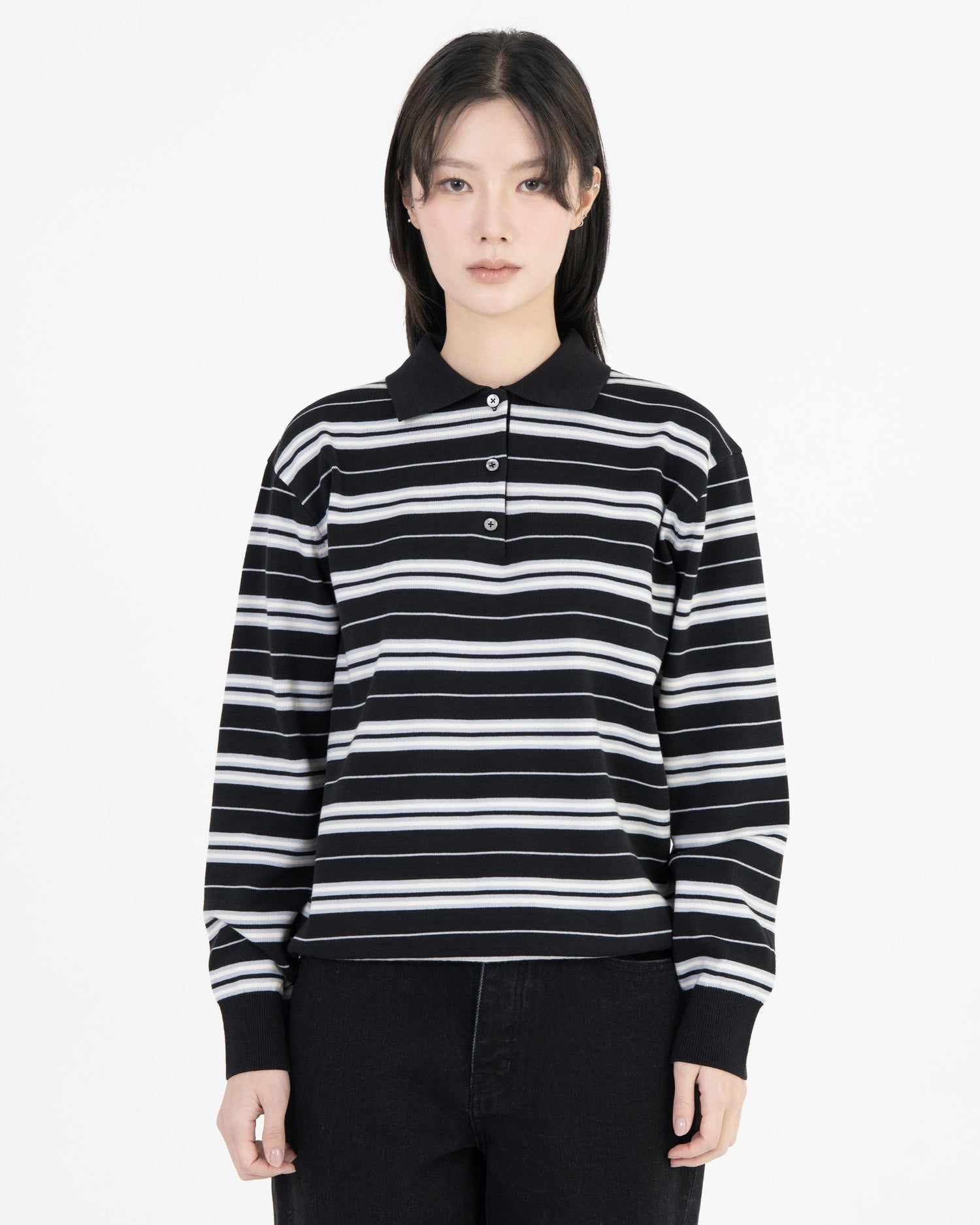 Brownyard - Stripe Knit Pique (Navy) product image 1 | TRAB K-Fashion Australia