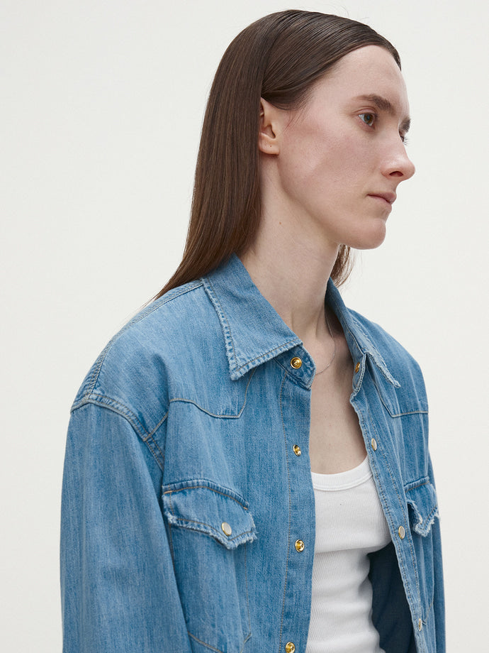 Tonywack - Washed Denim Hand-Painted Western Shirt (Washed Blue) product image 5 | TRAB K-Fashion Australia