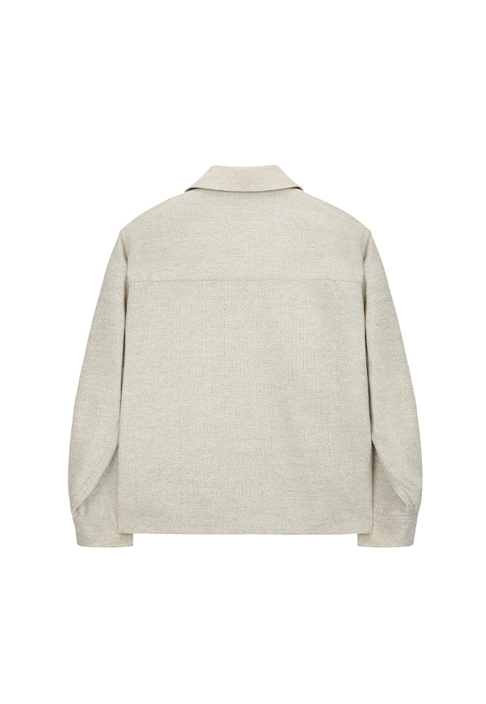 Tonywack - Wool And Lyocell Natural Tweed Shirt Jacket (Sage Beige) product image 7 | TRAB K-Fashion Australia