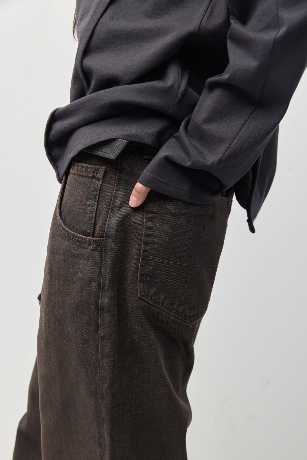 Hatchingroom - VTG Waxed Jeans (Dark Brown) product image 18 | TRAB K-Fashion Australia