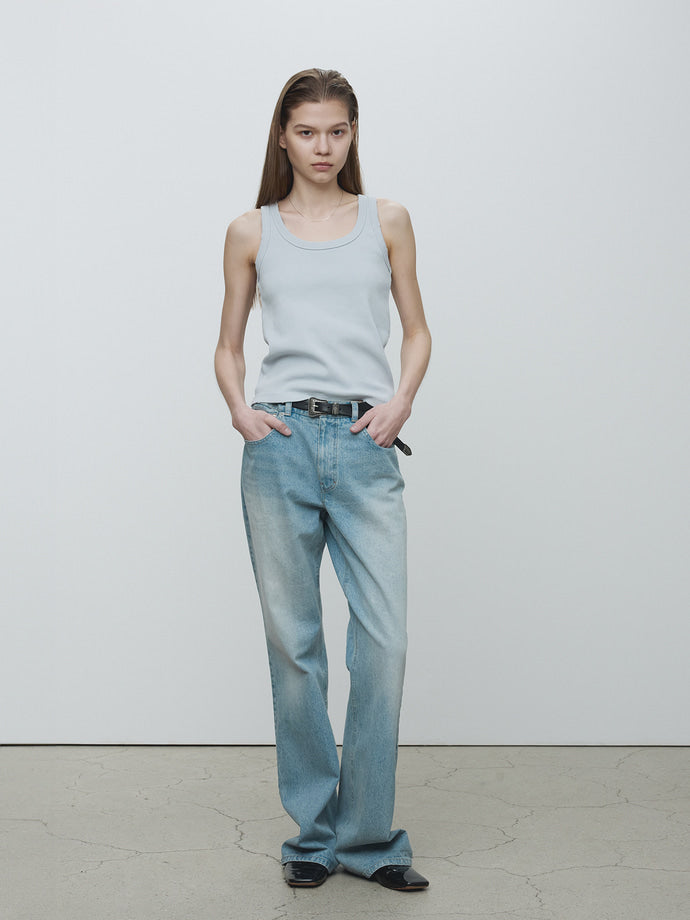 Tonywack - Ribbed Tank Top (Sky) product image 1 | TRAB K-Fashion Australia