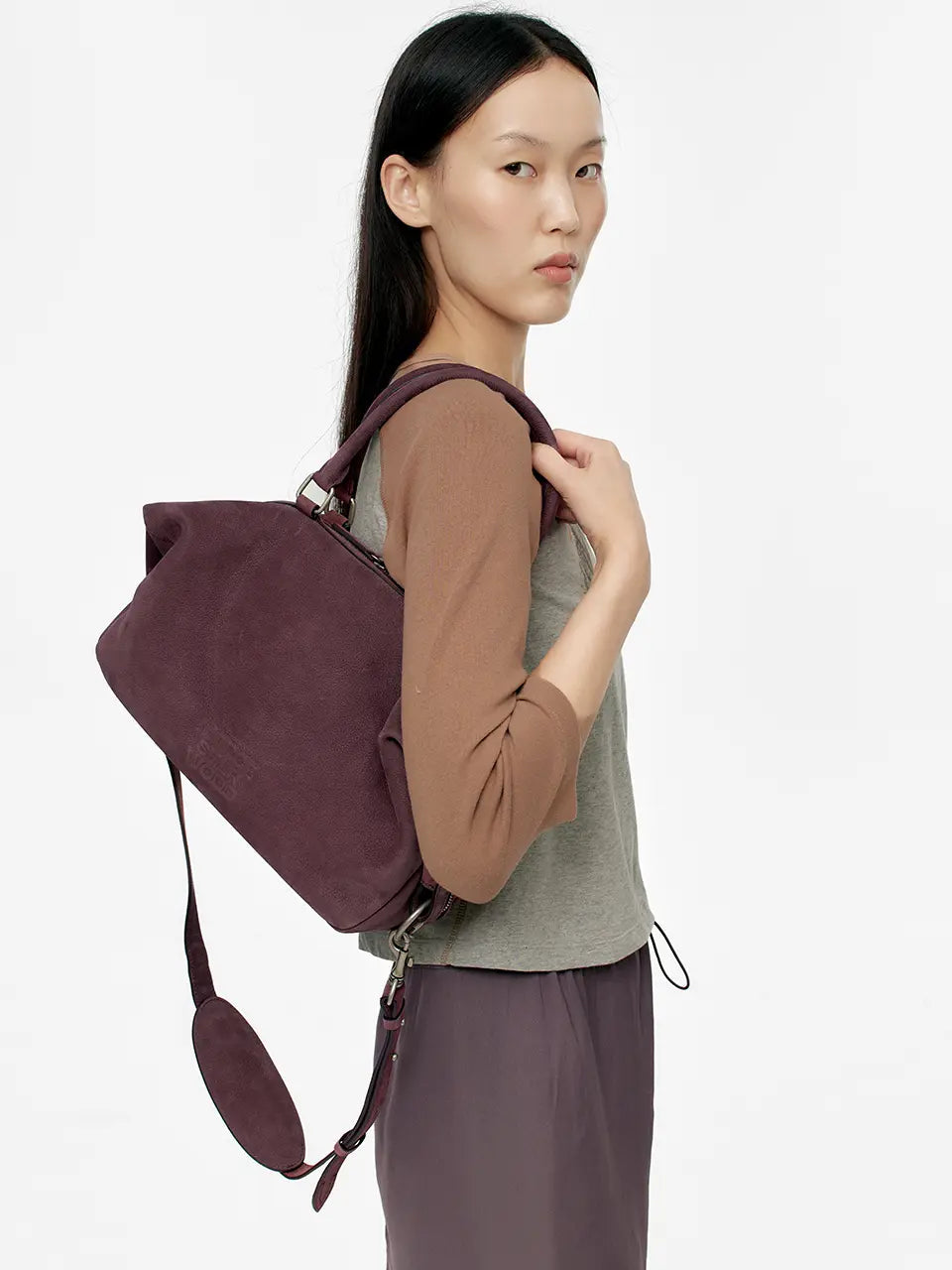 Marge Sherwood - Dumpling Tote (Wine Nubuck) product image 2 | TRAB K-Fashion Australia
