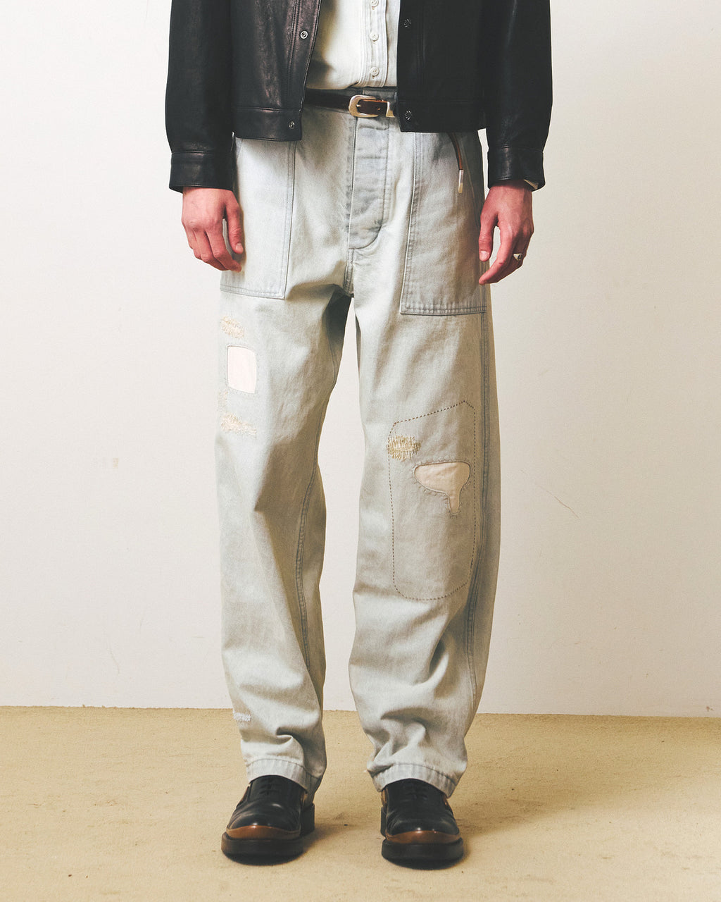 Eastlogue - Damaged Fatigue Pants (Bleached Indigo) product image 2 | TRAB K-Fashion Australia