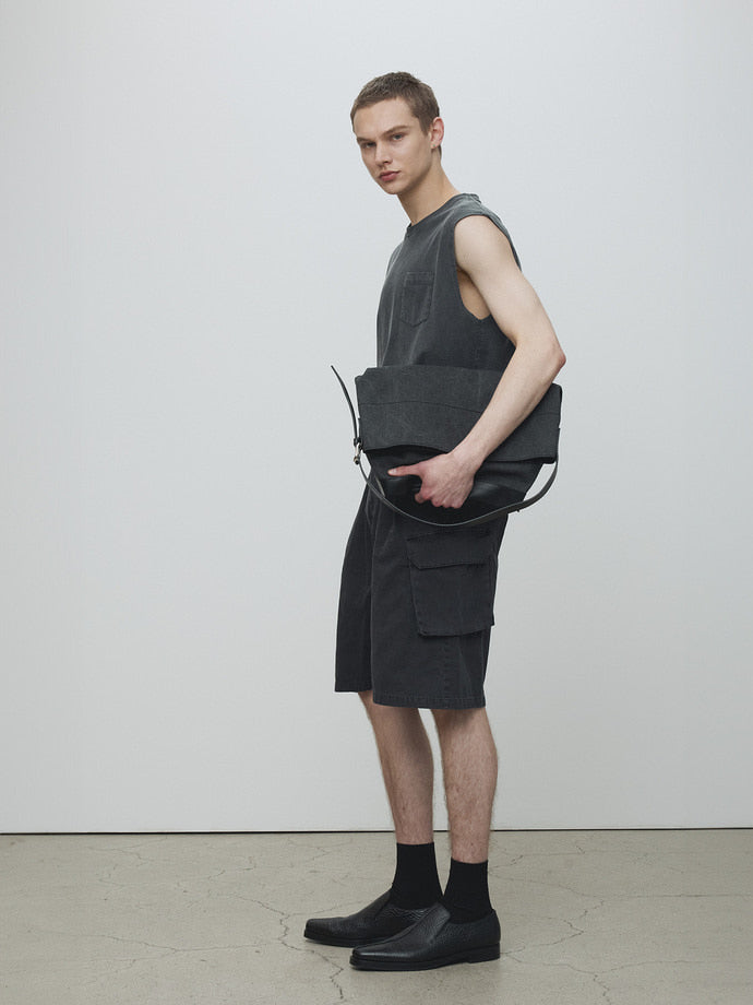 Tonywack - Garment-Dyed Patch Pocket Sleeveless (Faded Black) product image 2 | TRAB K-Fashion Australia