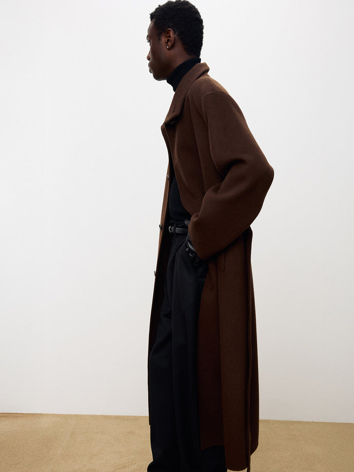 Tonywack - Hand-Made Wool Cashmere Stand-Collar Coat (Penny Brown) product image 7 | TRAB K-Fashion Australia