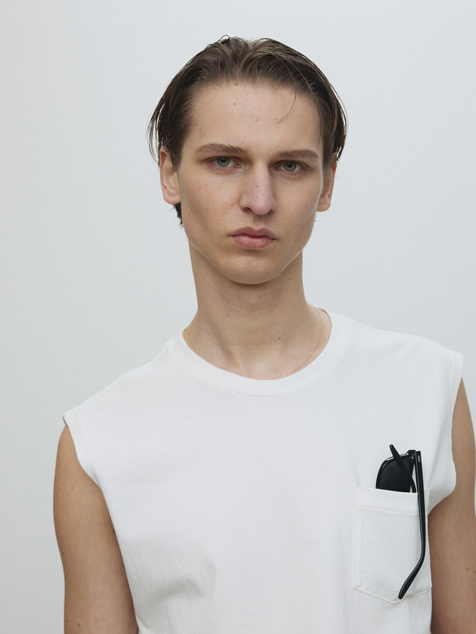 Tonywack - Garment-Washed Patch Pocket Sleeveless (Vintage White) product image 6 | TRAB K-Fashion Australia