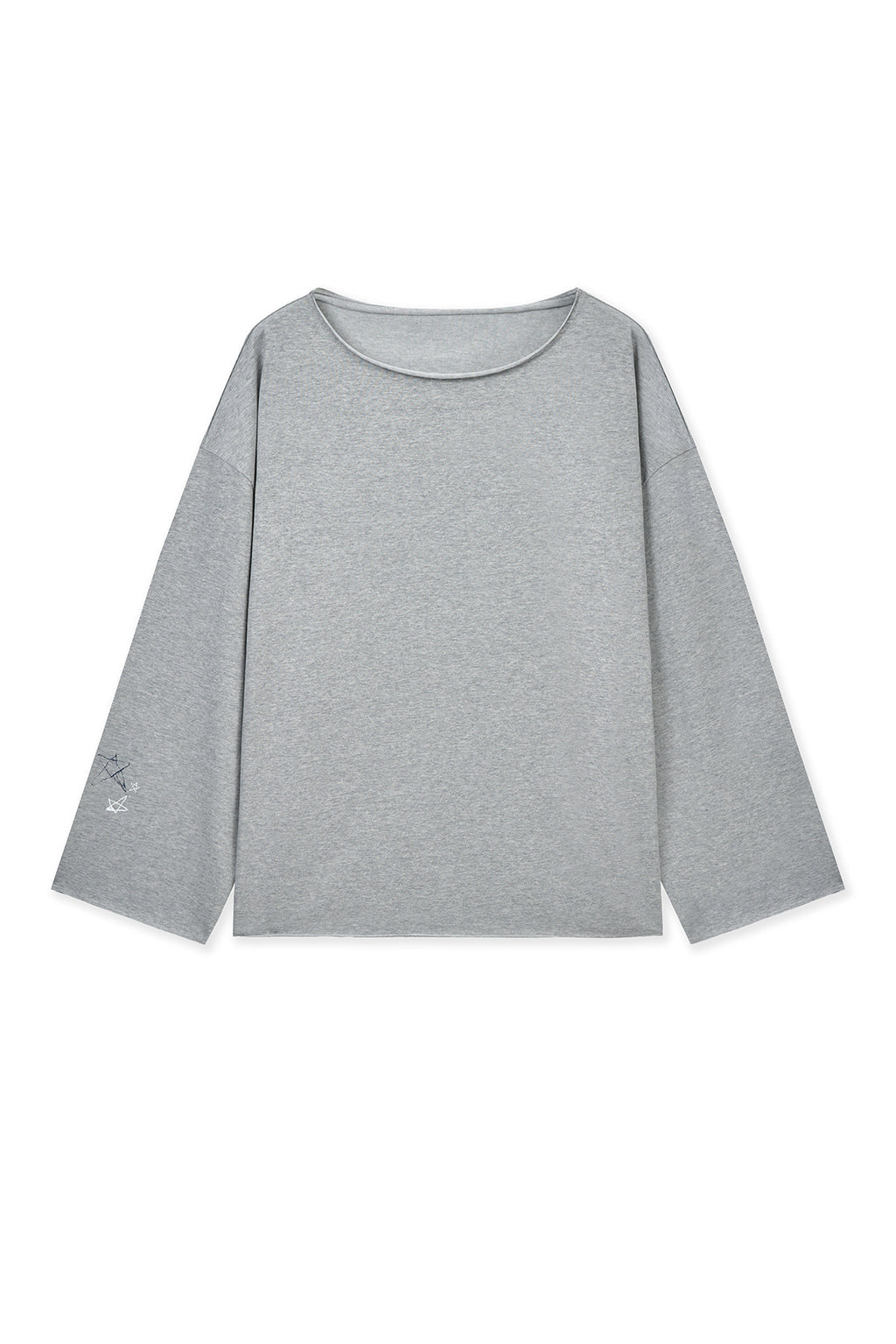 Matin Kim - Raw Hem Finished Boat Neck Top (Grey) product image 1 | TRAB K-Fashion Australia