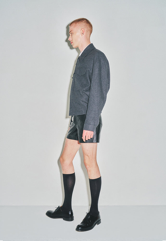 Tonywack - Merino Wool Chest Pocket Blouson Australian Wool 100% (Dark Grey) product image 2 | TRAB K-Fashion Australia