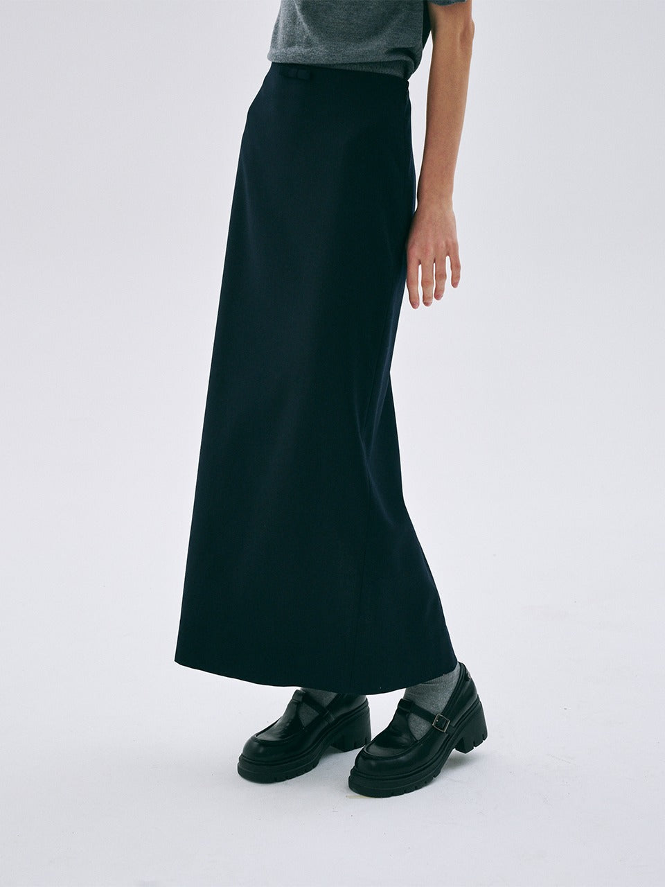 Mardi Mercredi - Maxi Skirt Slit (Navy) product image 1 | TRAB K-Fashion Australia
