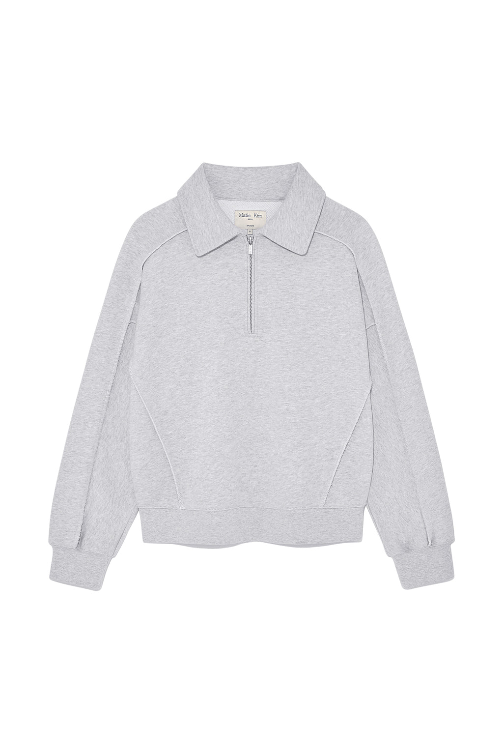 Matin Kim - Back Logo Half Zip Sweatshirt (Navy) product image 13 | TRAB K-Fashion Australia