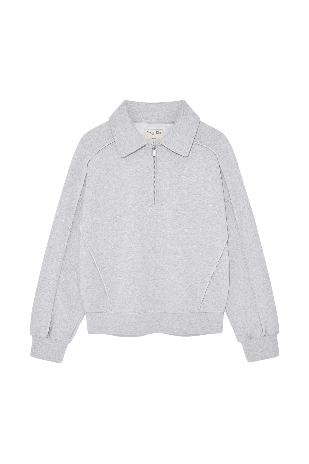 Matin Kim - Back Logo Half Zip Sweatshirt (Navy) product image 13 | TRAB K-Fashion Australia