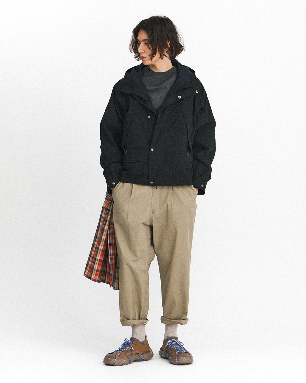 Eastlogue - Pattern Scarf (Orange Blue Check) product image 4 | TRAB K-Fashion Australia