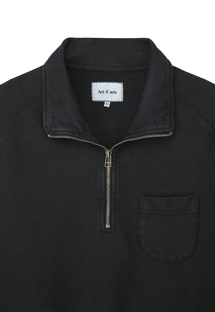 Art if acts - Garment Dyed Half Zipup Sweat (Black) product image 8 | TRAB K-Fashion Australia