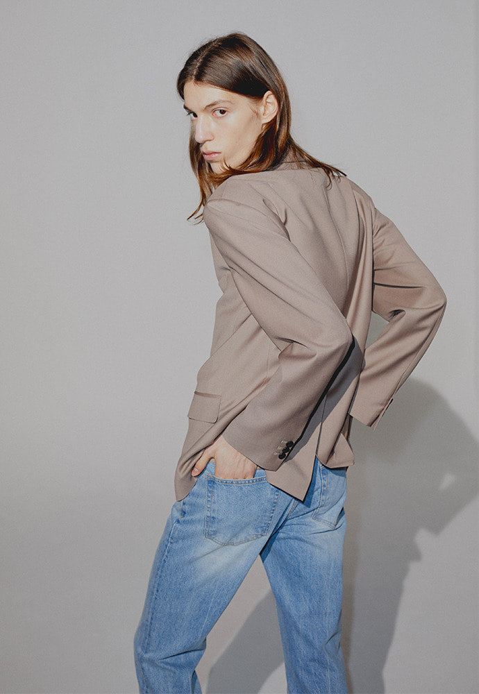 Tonywack - Ray Half-Double Blazer (Musk Beige) product image 2 | TRAB K-Fashion Australia