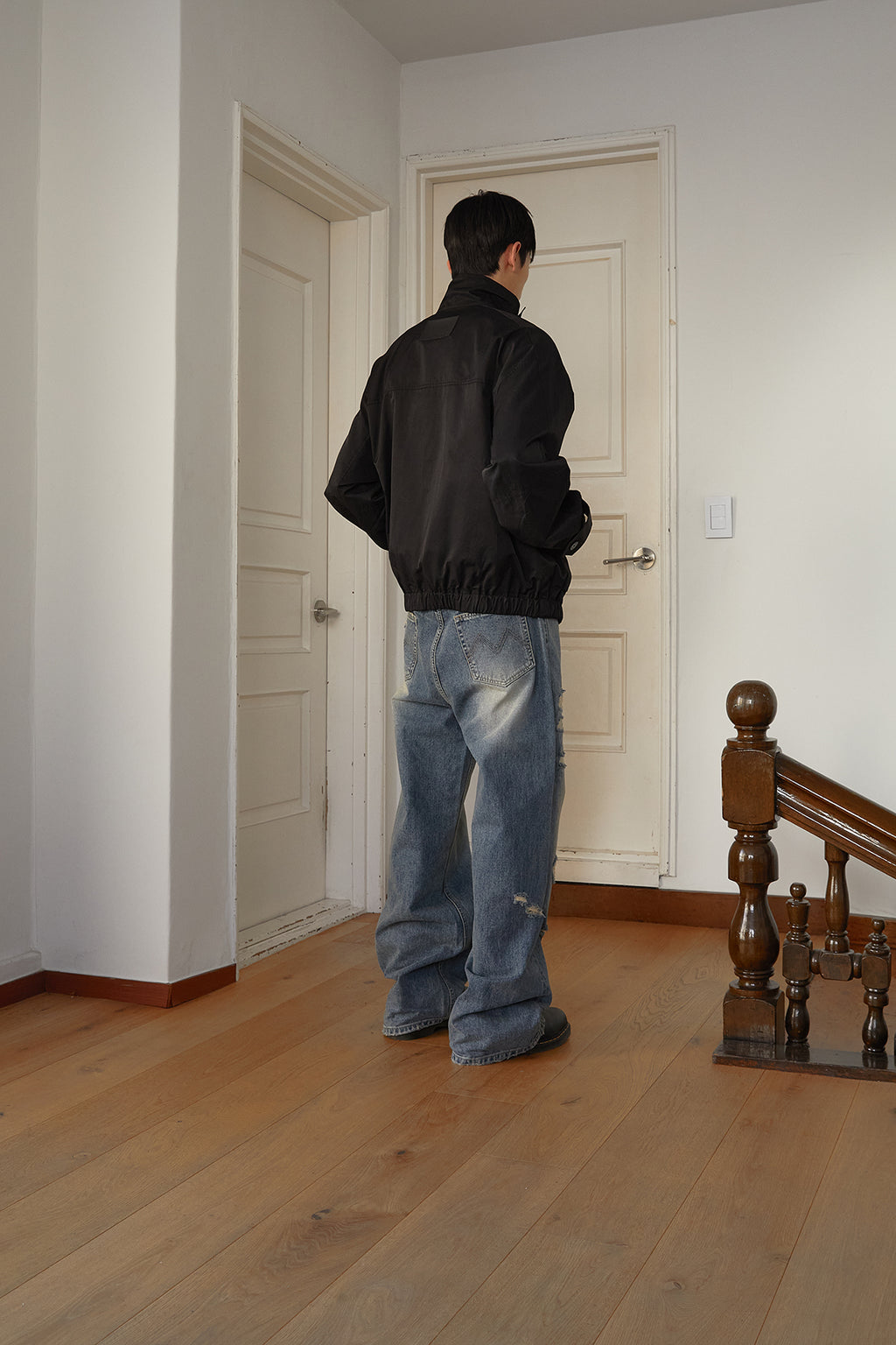 Matin Kim - Destroyed Vintage Wide Denim Pants (Light Blue) product image 9 | TRAB K-Fashion Australia