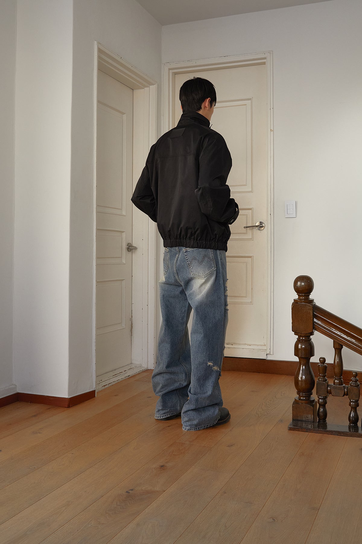 Matin Kim - Destroyed Vintage Wide Denim Pants (Light Blue) product image 9 | TRAB K-Fashion Australia