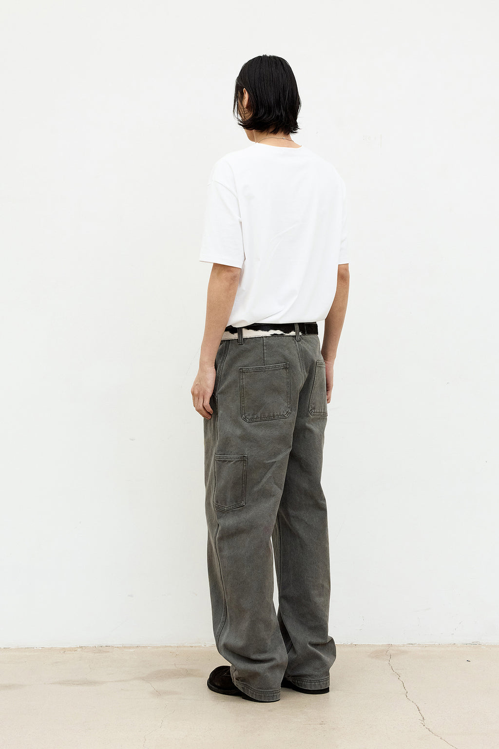 Coor - Supima Cotton Semi-Overfit U-Neck T-Shirt (White) product image 4 | TRAB K-Fashion Australia