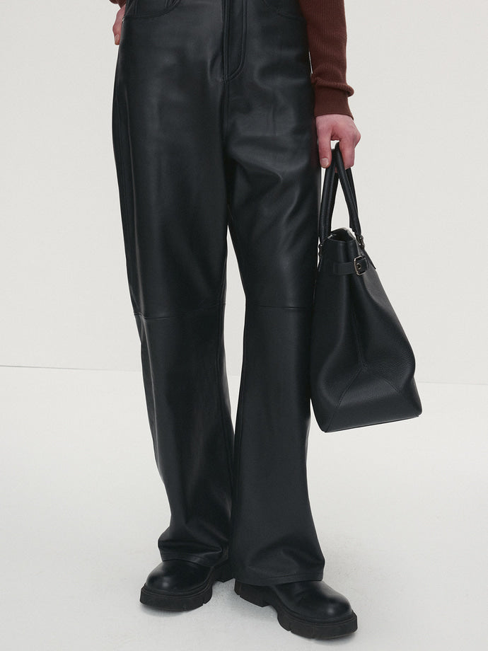 Tonywack - Leather Wide-Leg Pants (Black) product image 3 | TRAB K-Fashion Australia