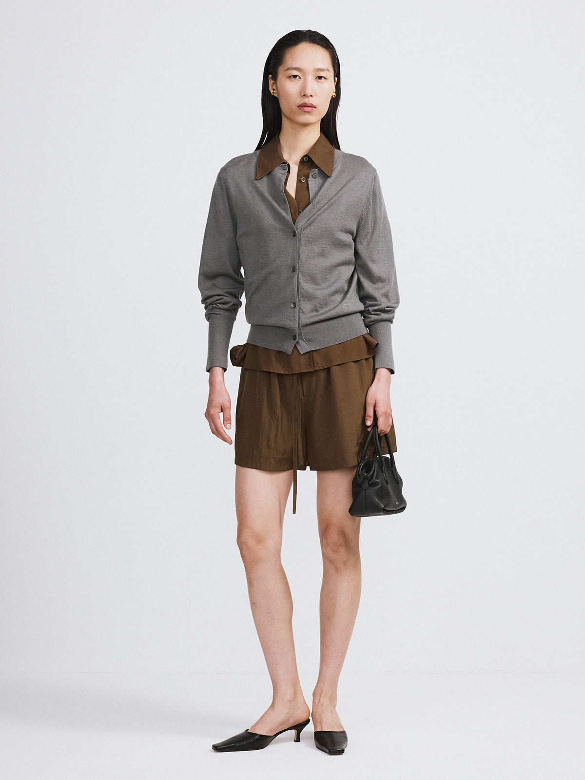 Recto - Wrinkled Fluid Banding Shorts (Khaki Brown) product image 3 | TRAB K-Fashion Australia