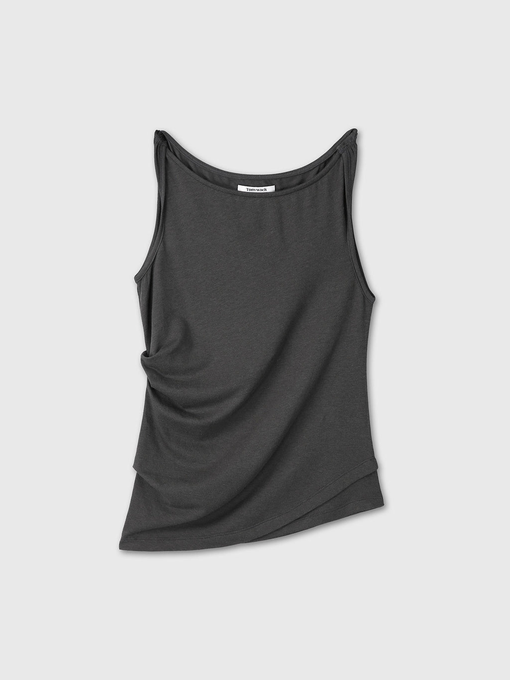 Tonywack - Soft Draped Twist Sleeveless Top (Charcoal) product image 10 | TRAB K-Fashion Australia