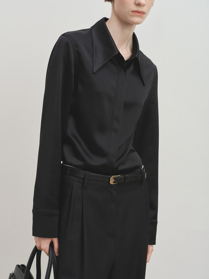 Tonywack - Pointed Collar Fitted Shirts (Black) product image 6 | TRAB K-Fashion Australia