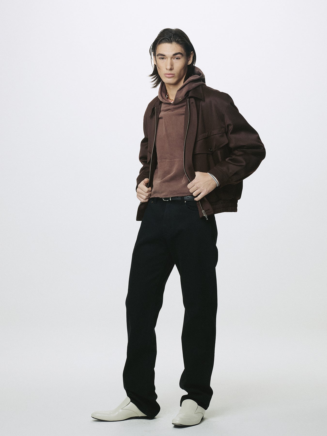Tonywack - Wool Viscose Oversized Bomber Jacket (Dark Burgundy) product image 4 | TRAB K-Fashion Australia