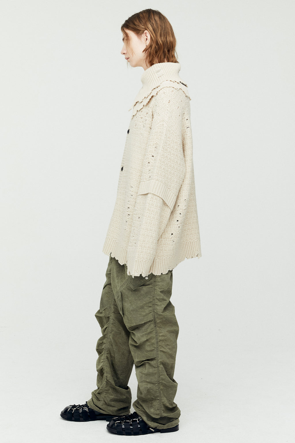 Andersson Bell - Roghen Wool Long Cardigan (Ecru) product image 3 | TRAB K-Fashion Australia