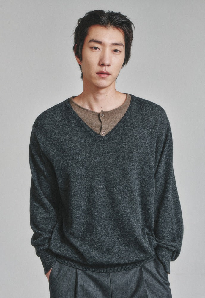 Art if acts - Union Henley (Charcoal/Mud) product image 1 | TRAB K-Fashion Australia
