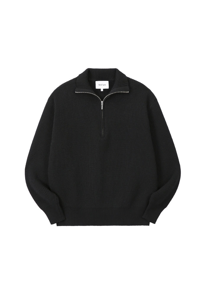 Art if acts - Half Zipup Turtle Neck Knit (Black) product image 7 | TRAB K-Fashion Australia