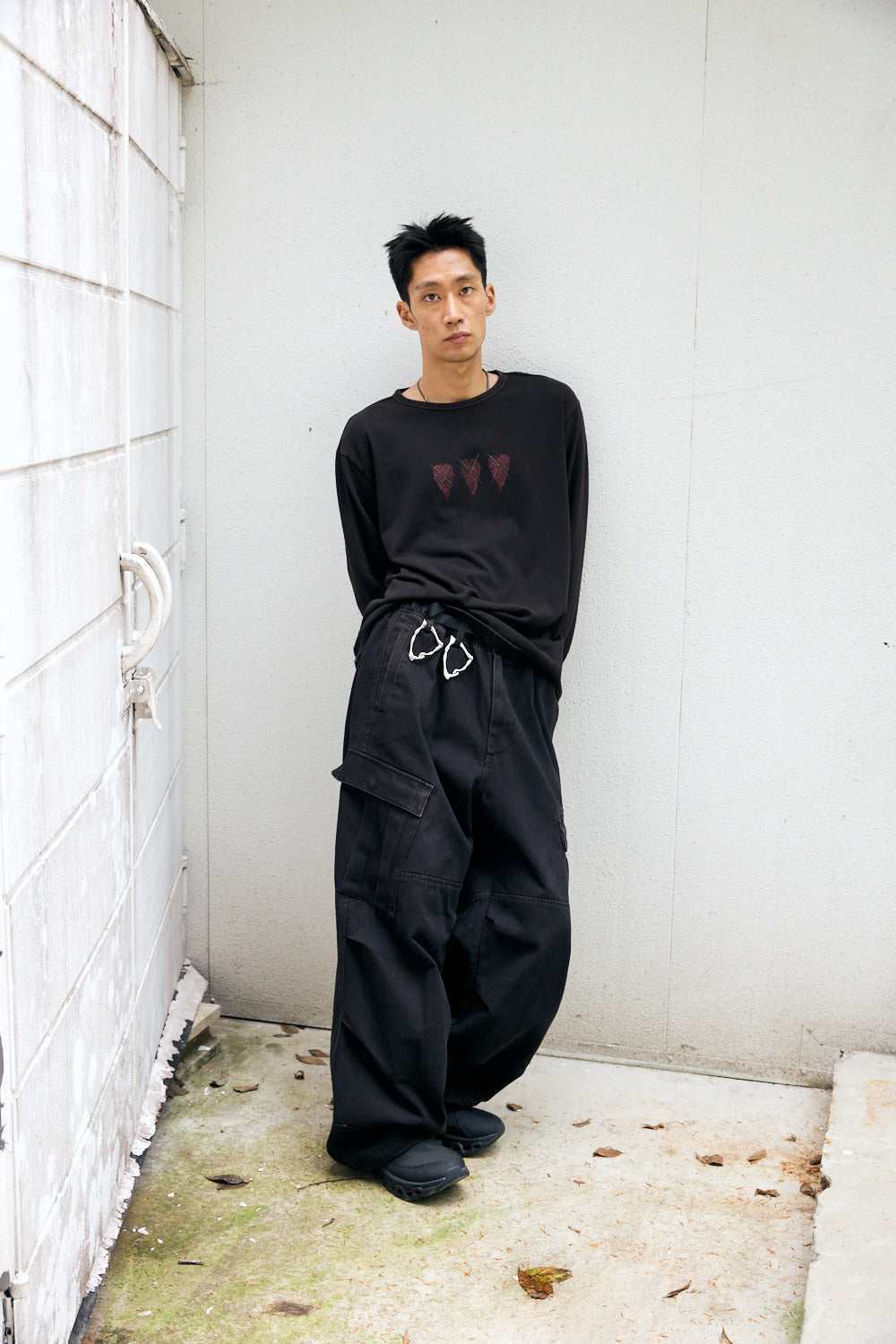 Hatchingroom - VTG Cartoon Heart Tee Long Washed (Black) product image 6 | TRAB K-Fashion Australia