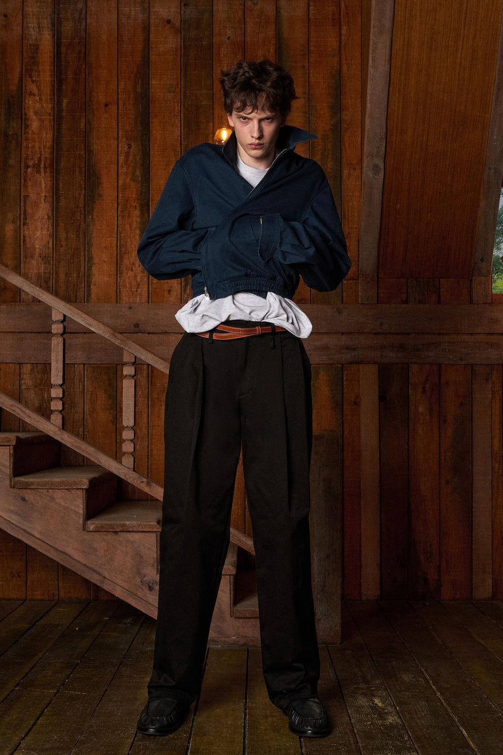 STU - Arch Pleat Cotton Pants (Black) product image 5 | TRAB K-Fashion Australia