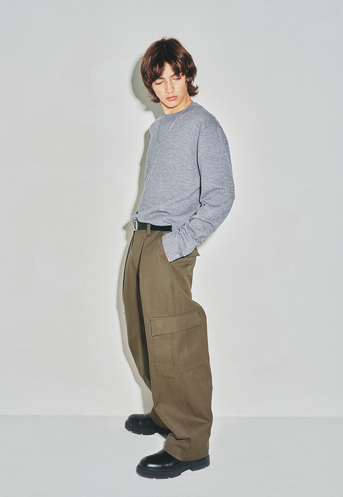 Tonywack - Super Fine Wool Cuffs Button Knit (Grey) product image 4 | TRAB K-Fashion Australia