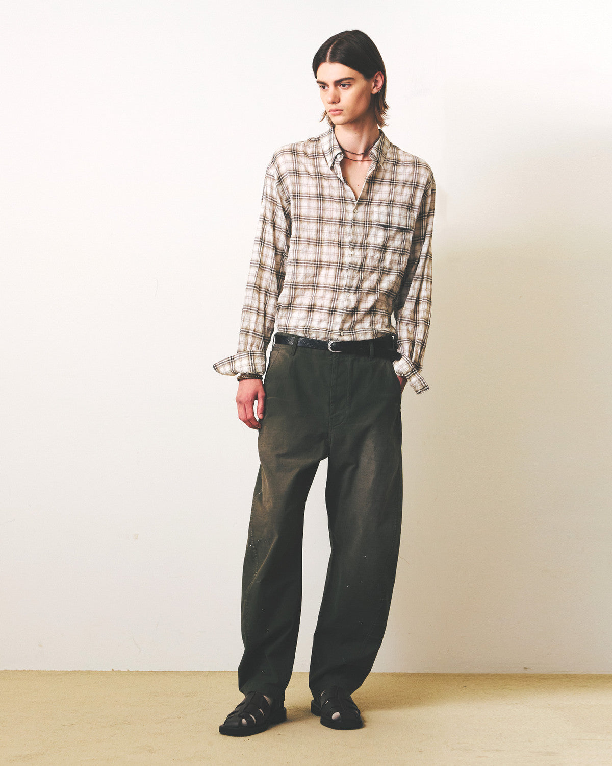 Eastlogue - Holiday Shirts (Beige & Black Check) product image 4 | TRAB K-Fashion Australia