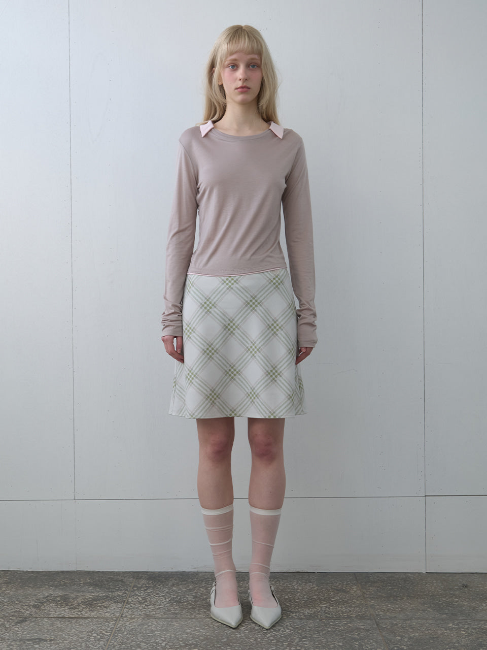 Kijun - Collar Jersey Top (Beige) product image 5 | TRAB K-Fashion Australia