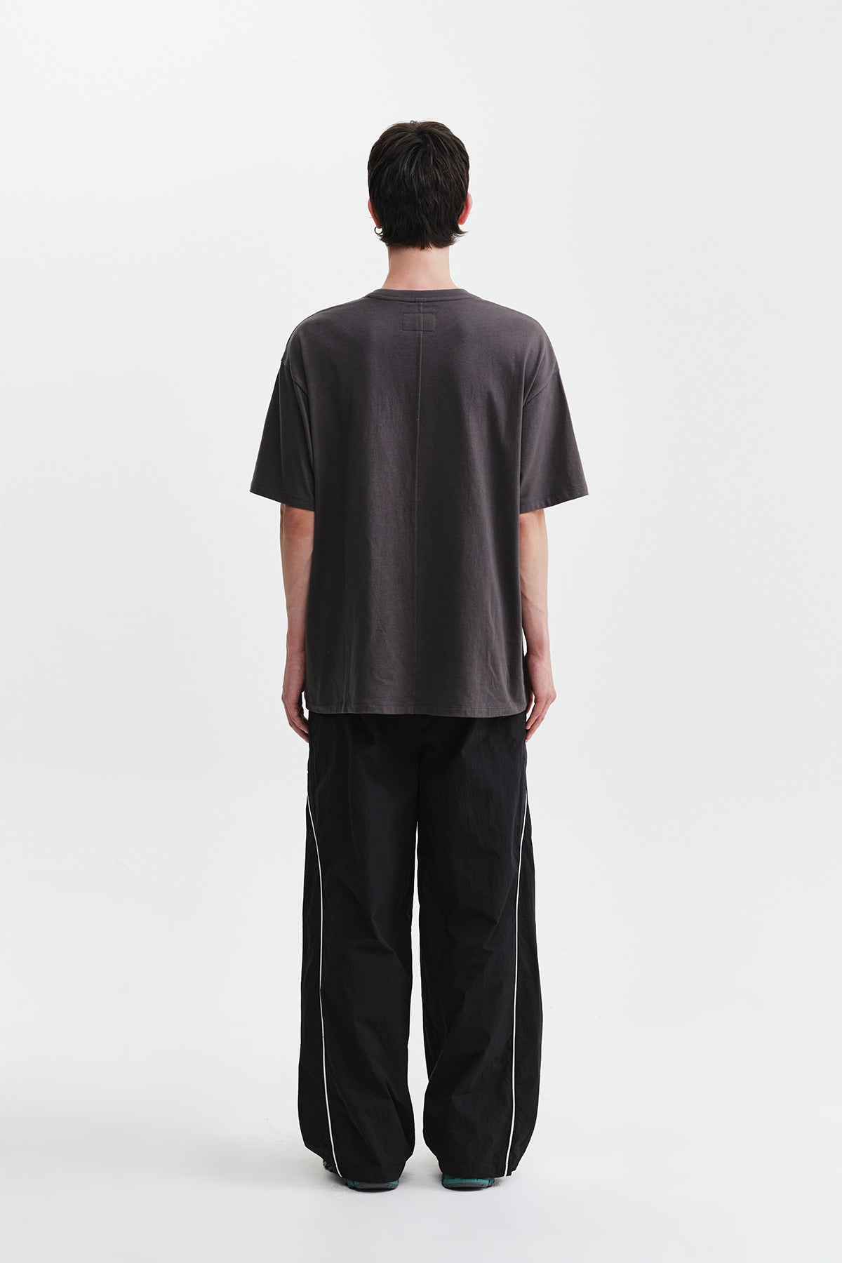 Matin Kim - Diagonal Cut Logo Top (Charcoal) product image 8 | TRAB K-Fashion Australia