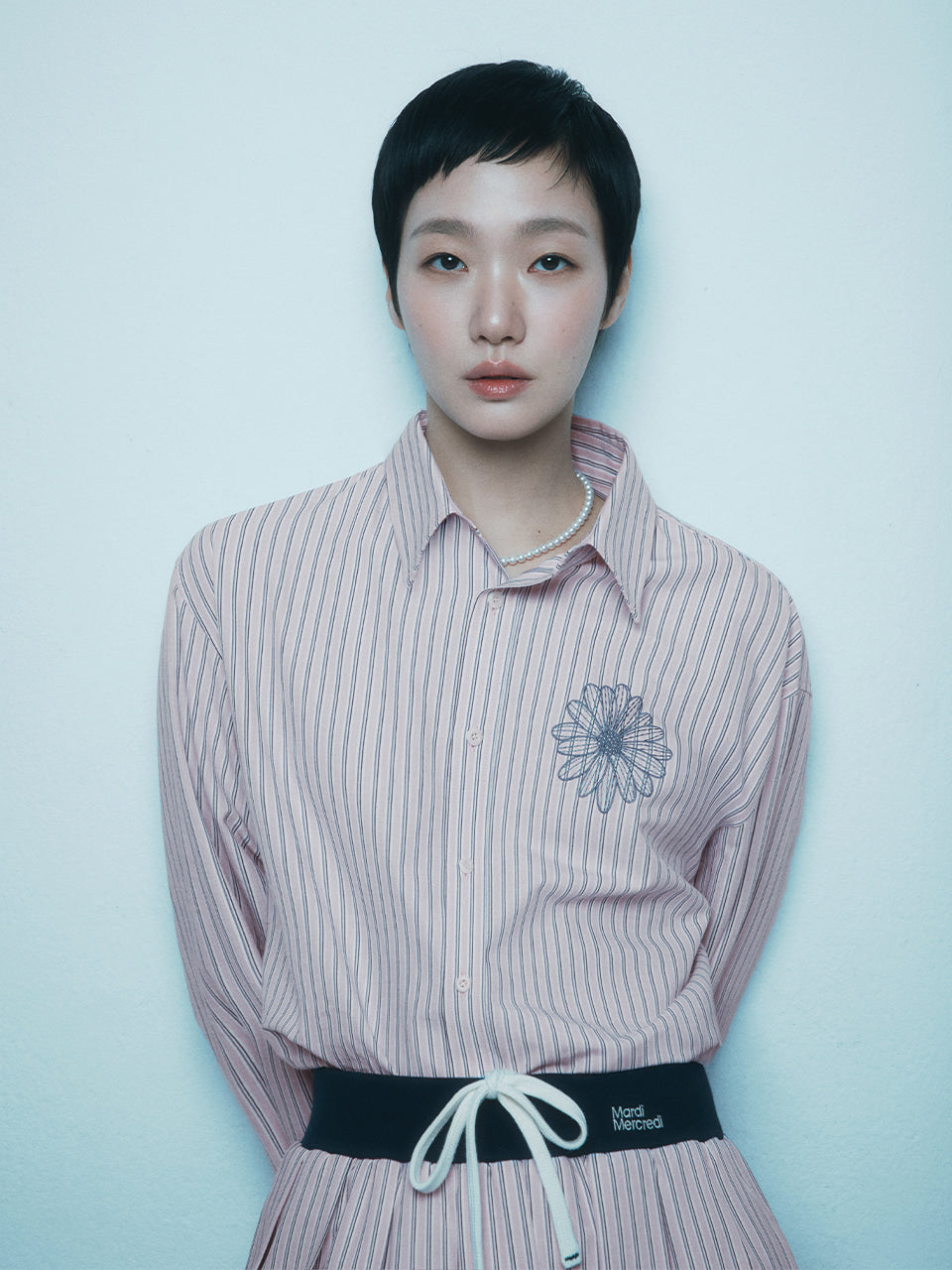 Mardi Mercredi - Cotton Shirt Stripe (Pink Blue) product image 1 | TRAB K-Fashion Australia