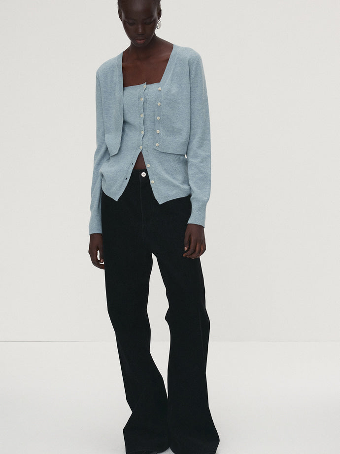 Tonywack - Merino Wool Cropped Cardigan (Sky Blue) product image 4 | TRAB K-Fashion Australia
