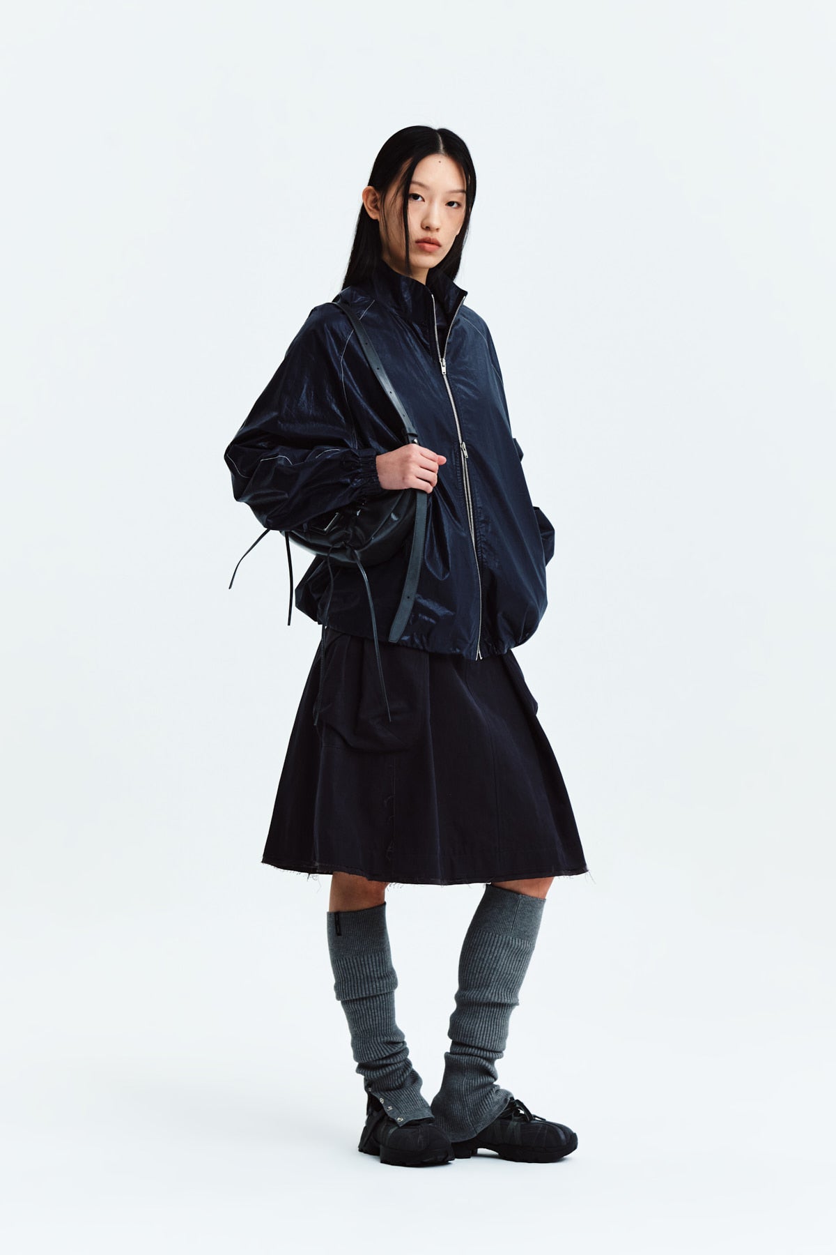 Matin Kim - Matin Kim Logo Coating Jumper (Navy) product image 9 | TRAB K-Fashion Australia