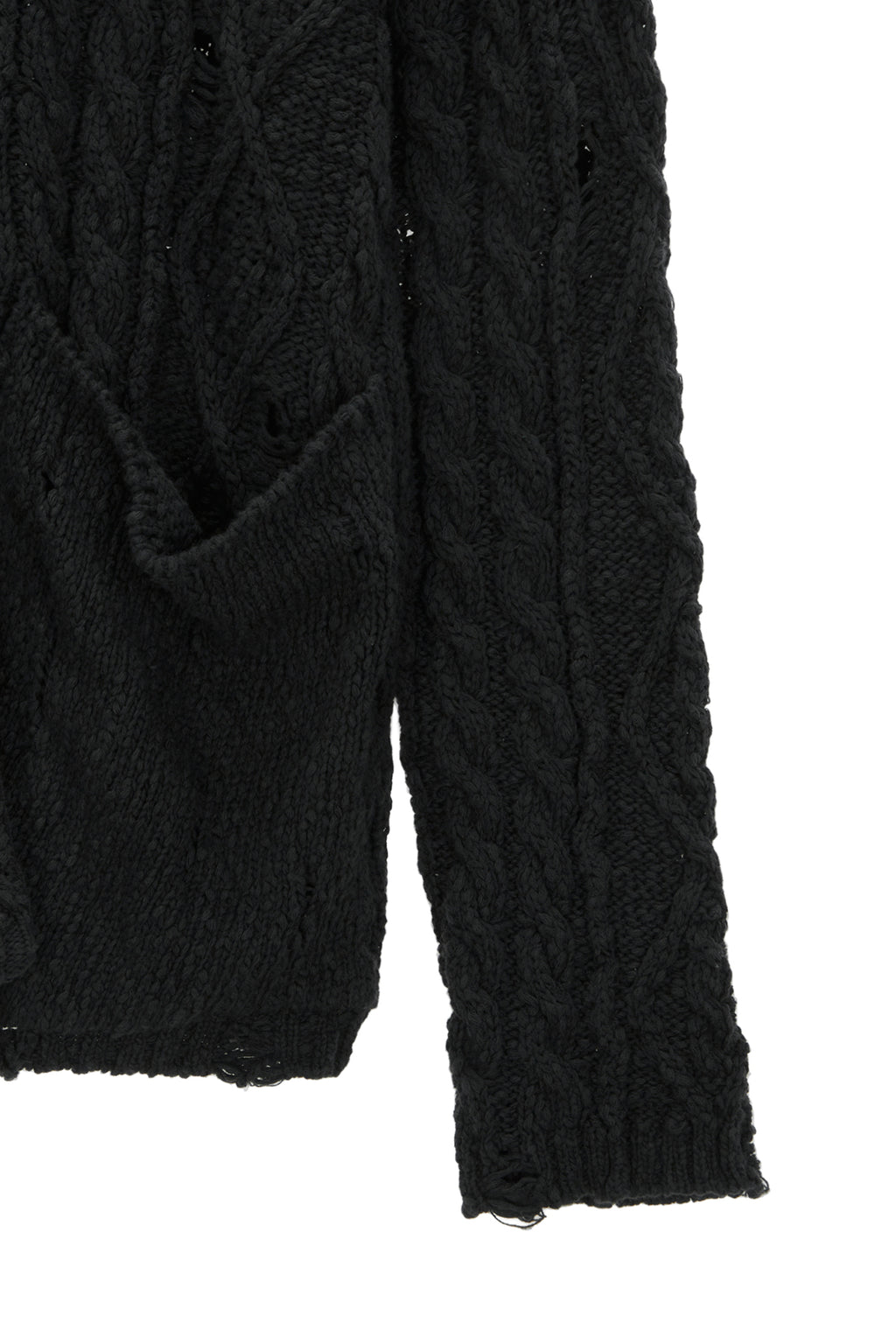 Matin Kim - Damage Cable Cardigan (Charcoal) product image 4 | TRAB K-Fashion Australia