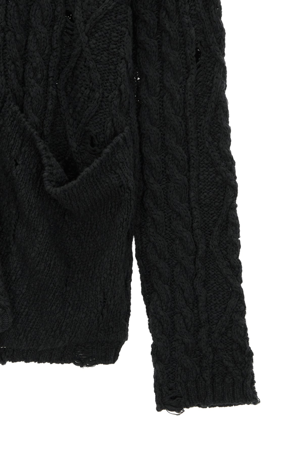 Matin Kim - Damage Cable Cardigan (Charcoal) product image 4 | TRAB K-Fashion Australia