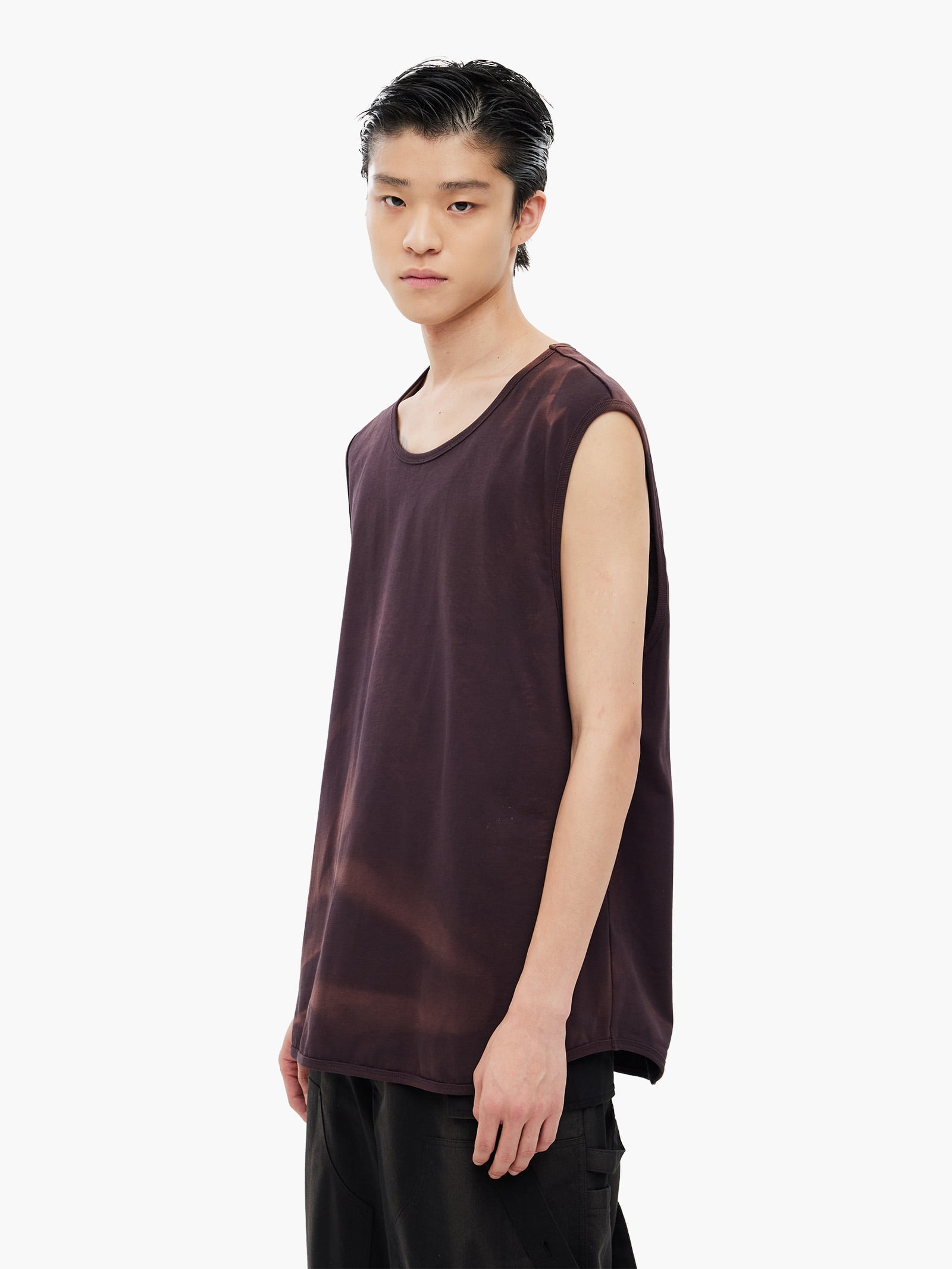 Jiyong Kim - Sun-Bleached Layered Net Hoodie (Burgundy) product image 3 | TRAB K-Fashion Australia