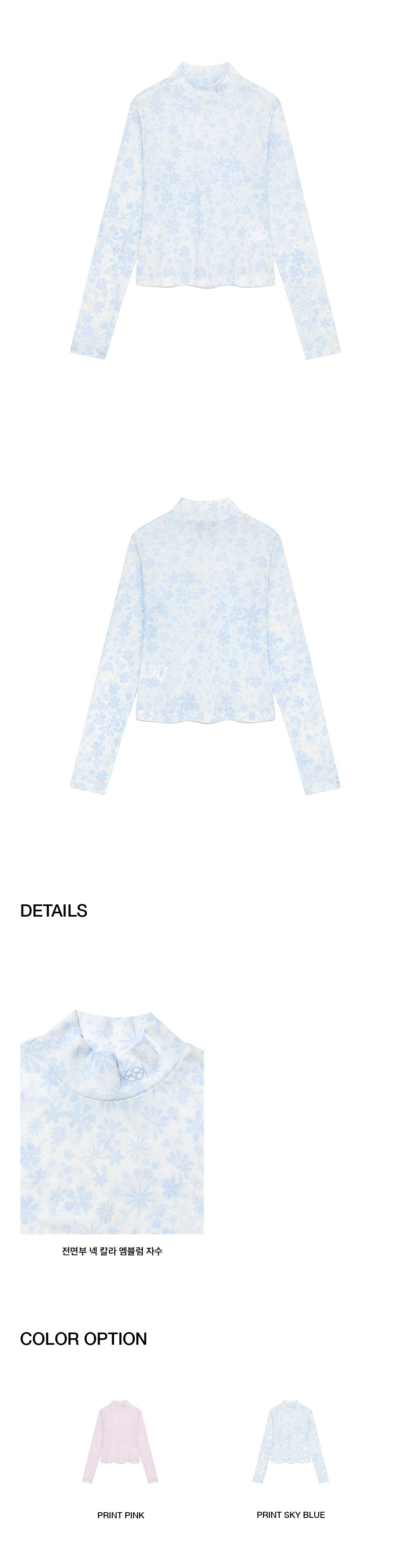 Kijun - Flower Jersey Top (Print Sky Blue) product image 2 | TRAB K-Fashion Australia