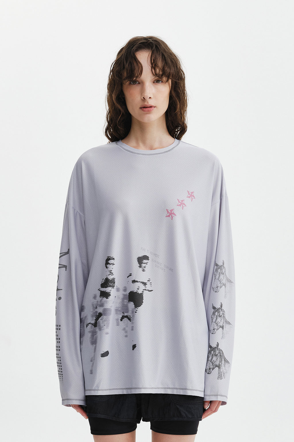 Matin Kim - Matin Pace Graffiti Covered Top (Grey) product image 6 | TRAB K-Fashion Australia