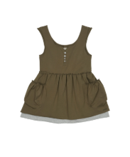 Coyseio - Shirring Pocket Sleeveless (Khaki) product image 1 | TRAB K-Fashion Australia
